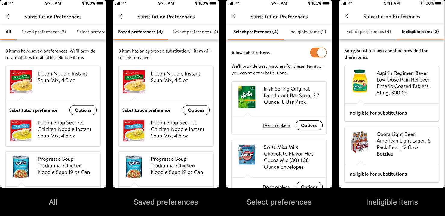 The filtered-list structure: the most familiar pattern and good for locating items, but it multiplies the categories and makes item counts easy to miss.